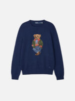 폴로 랄프 로렌 Children Polo Bear Cotton Sweater Bright Purple - Image 2
