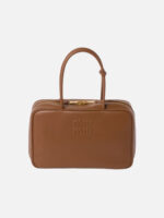 미우미우 Leather Top-Handle Bag Caramel - Image 4
