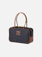 미우미우 Beau Denim Bag Blue Brandy - Image 3