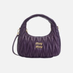 미우미우 Wander Matelasse Nappa Leather Mini Hobo Bag Violet