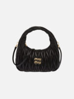 미우미우 Wander Matelasse Nappa Leather Mini Hobo Bag Violet - Image 2