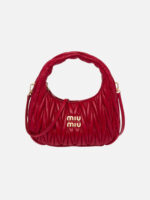 미우미우 Wander Matelasse Nappa Leather Mini Hobo Bag Violet - Image 4