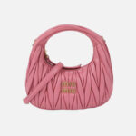 미우미우 Wander Matelasse Nappa Leather Hobo Mini Bag Begonia Pink
