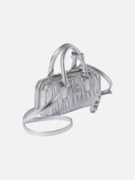 미우미우 Arcadie Matelasse Nappa Leather Mini-Bag Silver - Image 3