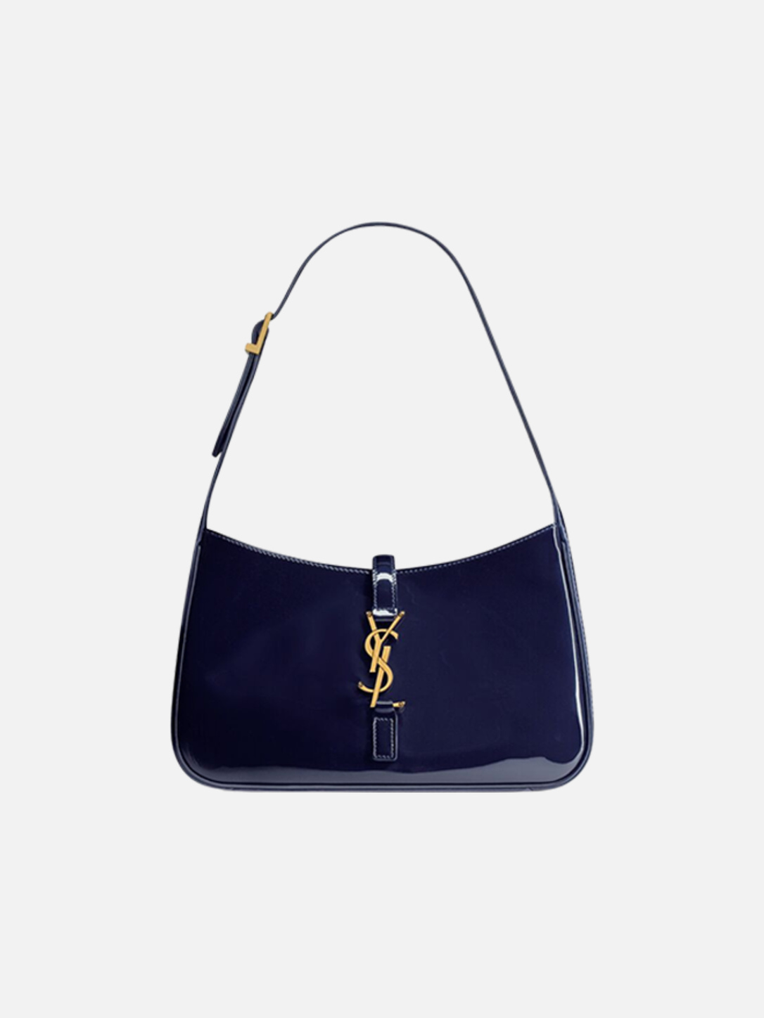 657228-B870W-4150-1 생로랑 Le 5 A 7 in Patent Leather Midnight Blue - Image 1