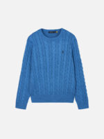 폴로 랄프 로렌 Cable Knit Cotton Sweater Blue Orbit